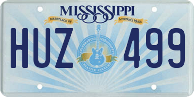MS license plate HUZ499