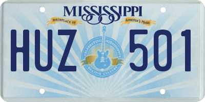 MS license plate HUZ501