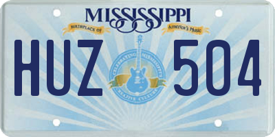 MS license plate HUZ504