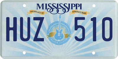 MS license plate HUZ510