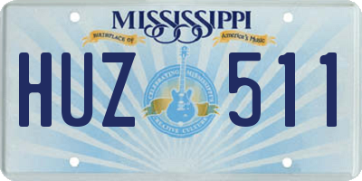MS license plate HUZ511