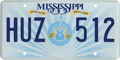 MS license plate HUZ512