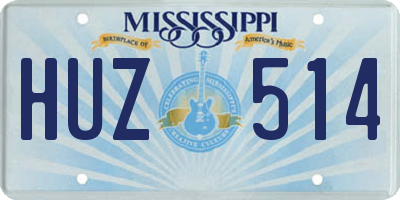 MS license plate HUZ514