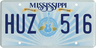 MS license plate HUZ516