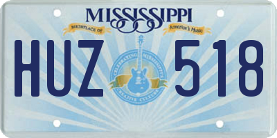MS license plate HUZ518