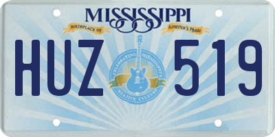 MS license plate HUZ519
