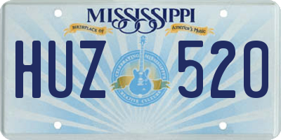 MS license plate HUZ520