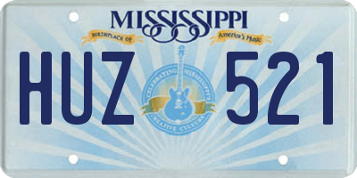 MS license plate HUZ521