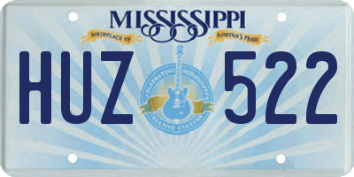 MS license plate HUZ522