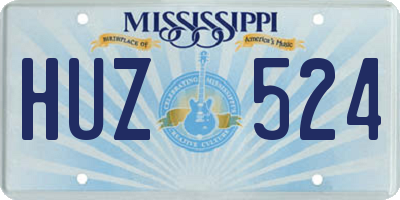 MS license plate HUZ524