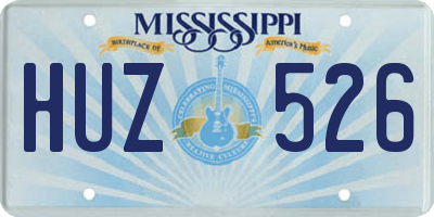 MS license plate HUZ526