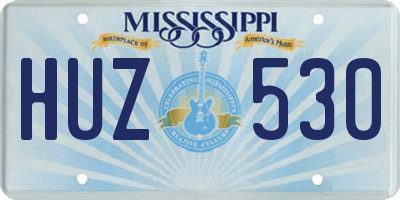 MS license plate HUZ530