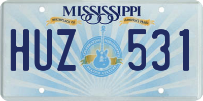 MS license plate HUZ531