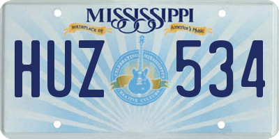 MS license plate HUZ534