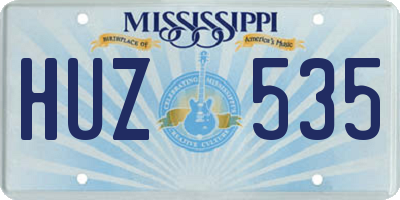 MS license plate HUZ535
