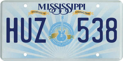 MS license plate HUZ538
