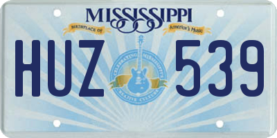 MS license plate HUZ539