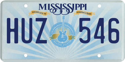 MS license plate HUZ546