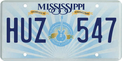 MS license plate HUZ547