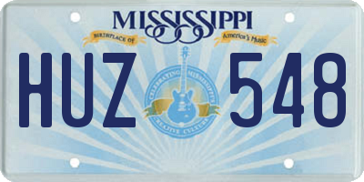 MS license plate HUZ548