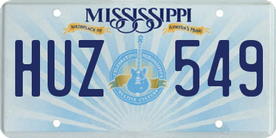 MS license plate HUZ549
