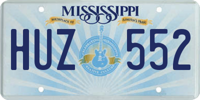 MS license plate HUZ552