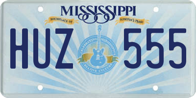 MS license plate HUZ555
