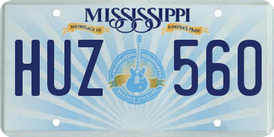 MS license plate HUZ560
