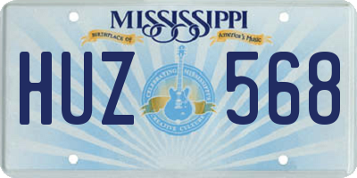MS license plate HUZ568