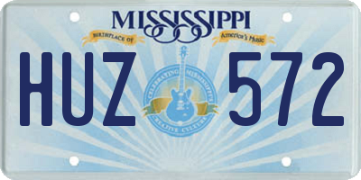 MS license plate HUZ572