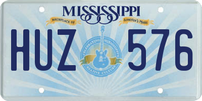 MS license plate HUZ576