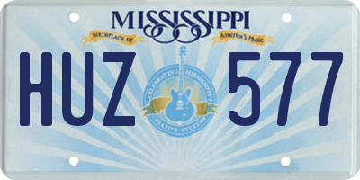 MS license plate HUZ577