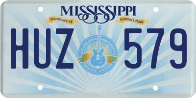 MS license plate HUZ579