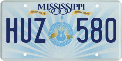 MS license plate HUZ580