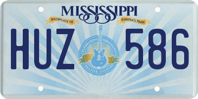 MS license plate HUZ586