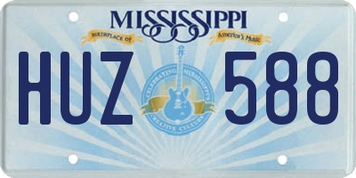 MS license plate HUZ588