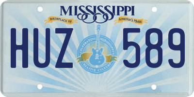 MS license plate HUZ589