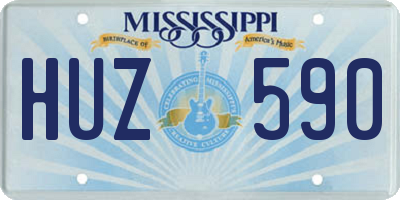 MS license plate HUZ590