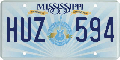 MS license plate HUZ594