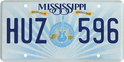MS license plate HUZ596
