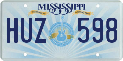 MS license plate HUZ598