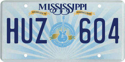 MS license plate HUZ604
