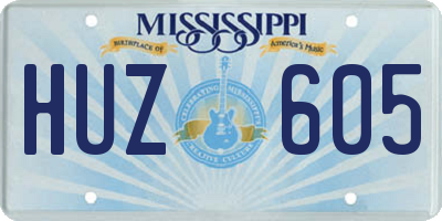 MS license plate HUZ605
