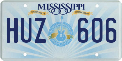 MS license plate HUZ606