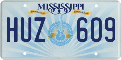 MS license plate HUZ609