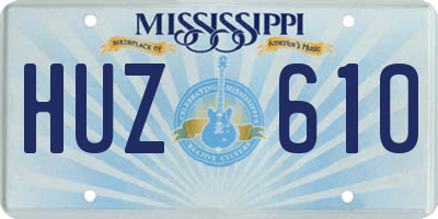 MS license plate HUZ610