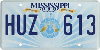 MS license plate HUZ613