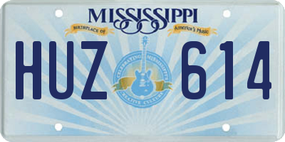 MS license plate HUZ614