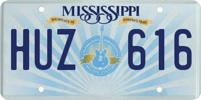 MS license plate HUZ616
