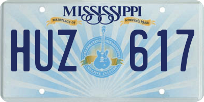 MS license plate HUZ617